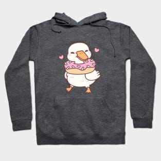 Cute Goose With Donut Around Neck Hoodie